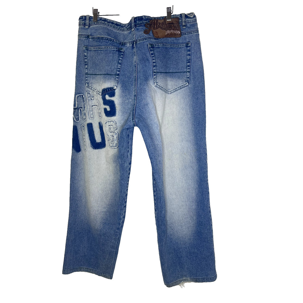 Akademiks Denim Jeans Vgt Baggy Oversized 90s Y2K Skater Grunge Streetwear 40x30